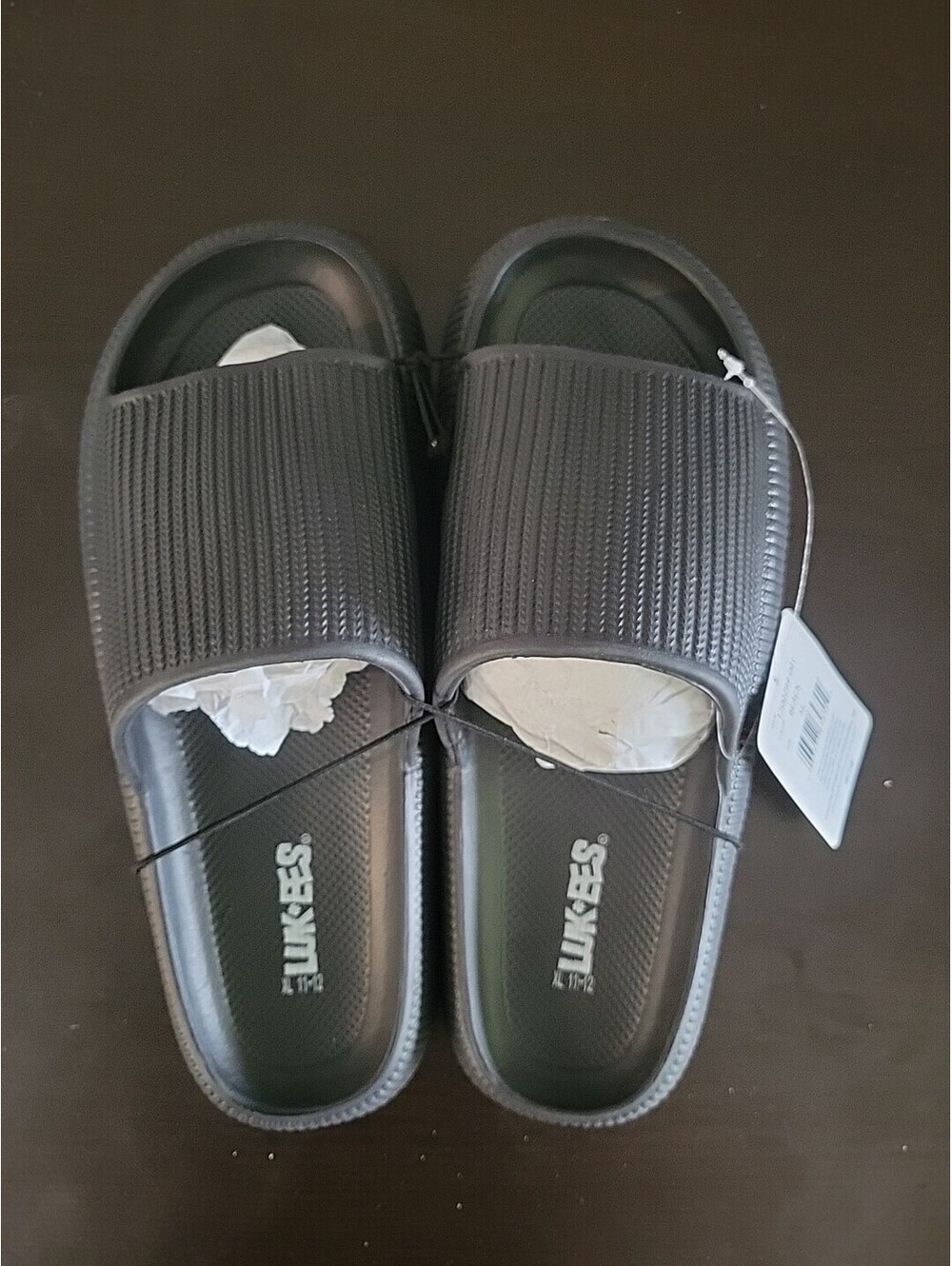 Lukees Slides XL 11-12 Black Womens Sandal